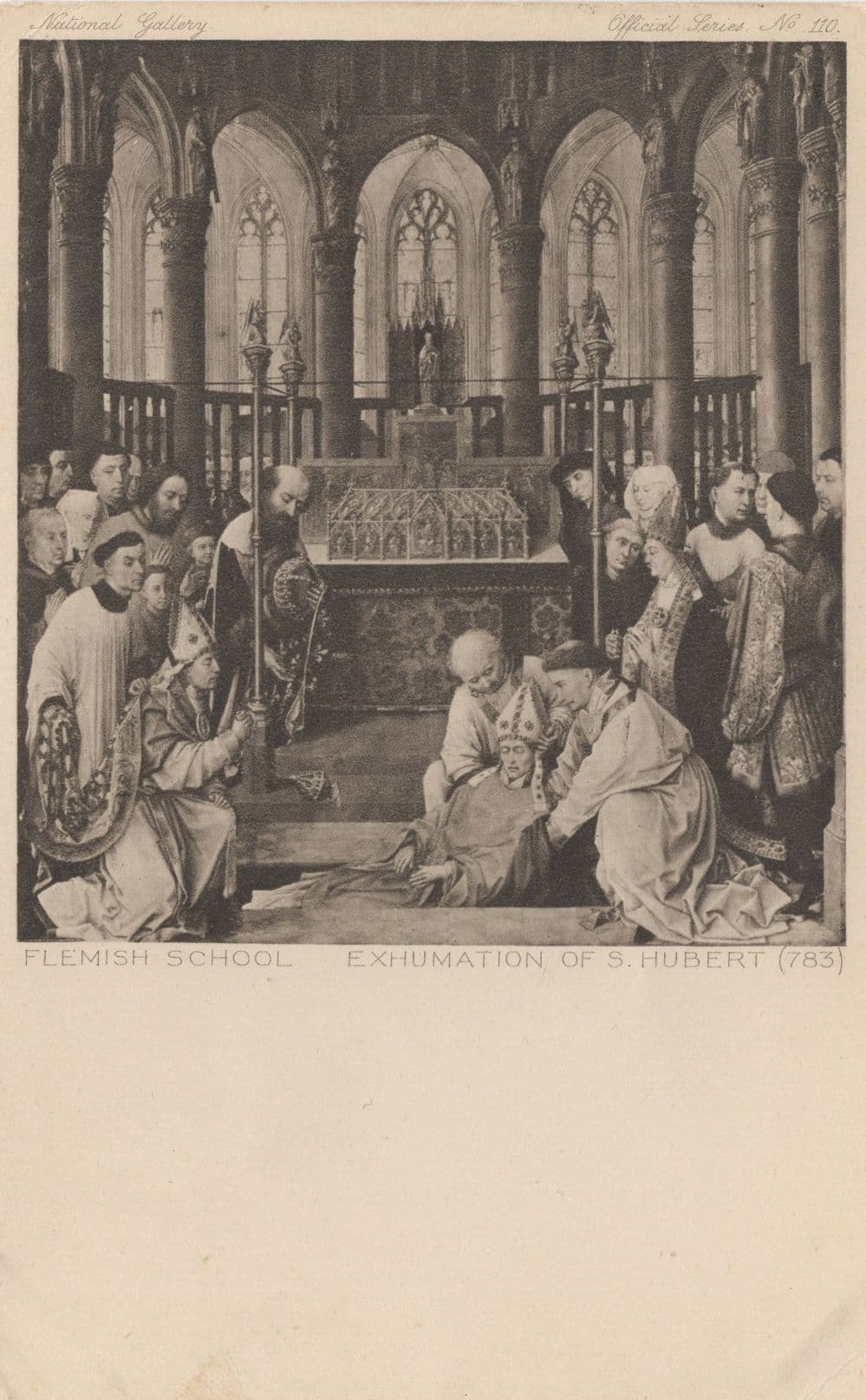 Exhumation Of St Hubert Flemish School Old Painting Postcard