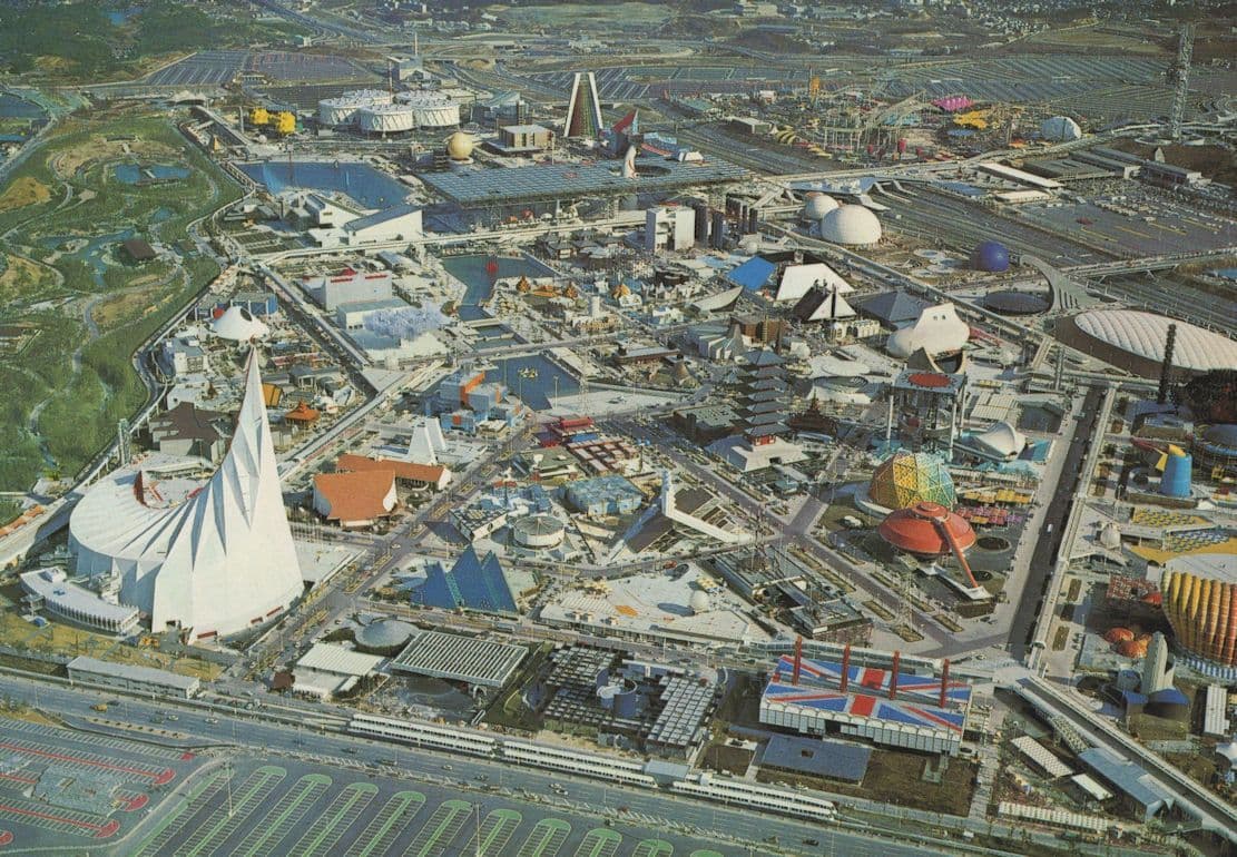 Expo 70 Japan Aerial Birds Eye Soviet Czech Pavillion Official Postcard