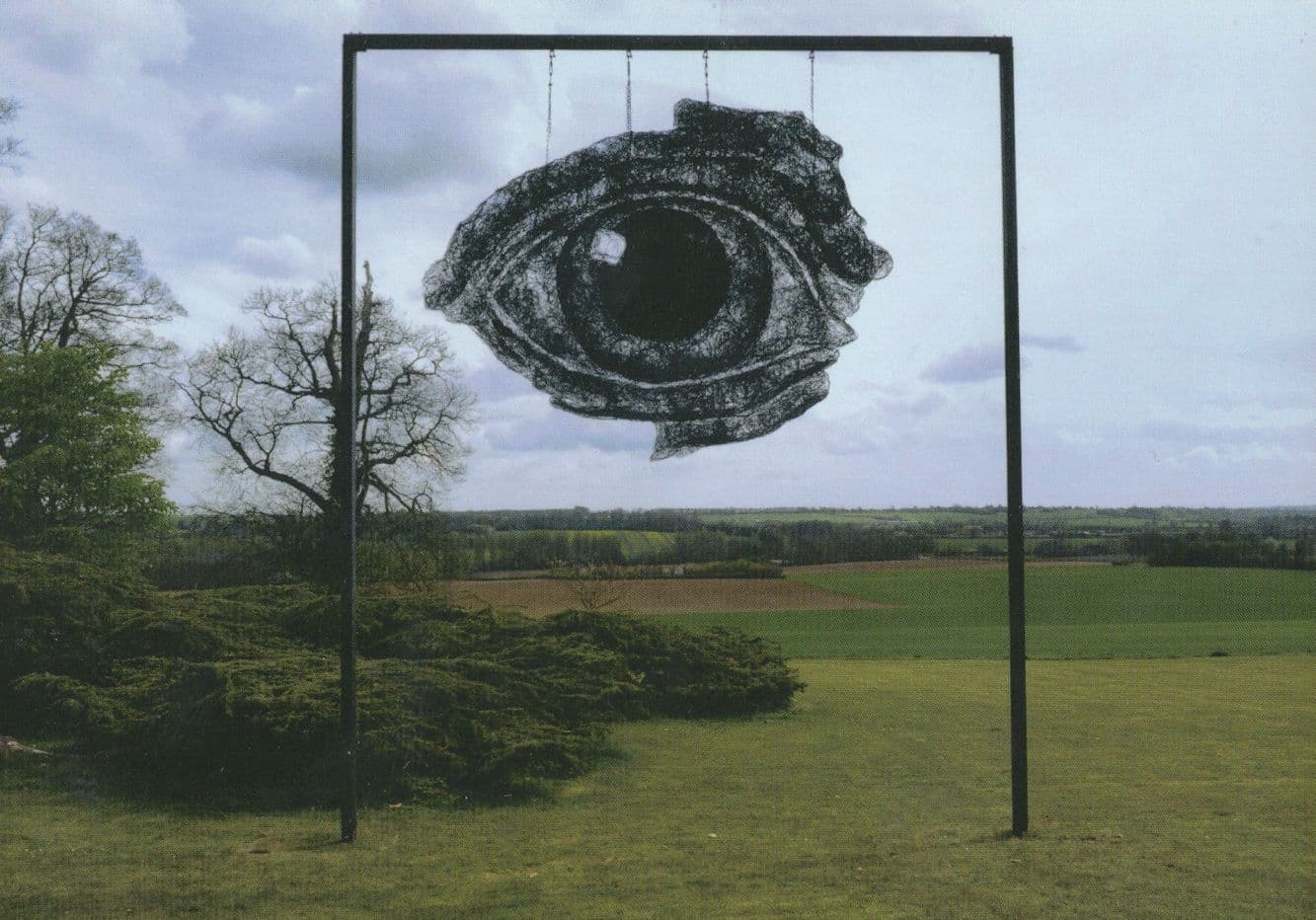 Eyeball On Metal Chains Hanging Dark Mystic Photo Art Postcard
