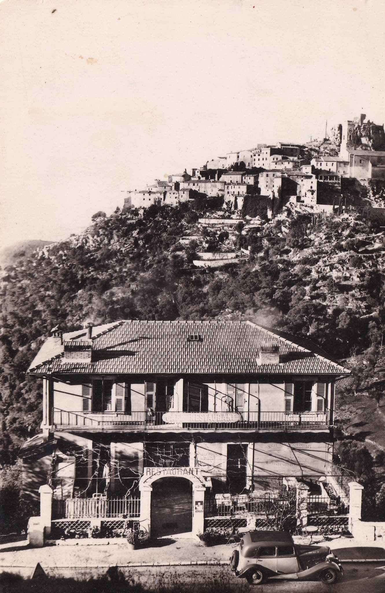 Eze Nid D'Aigle Hotel Mirage Des Flots Bleus French Real Photo Postcard