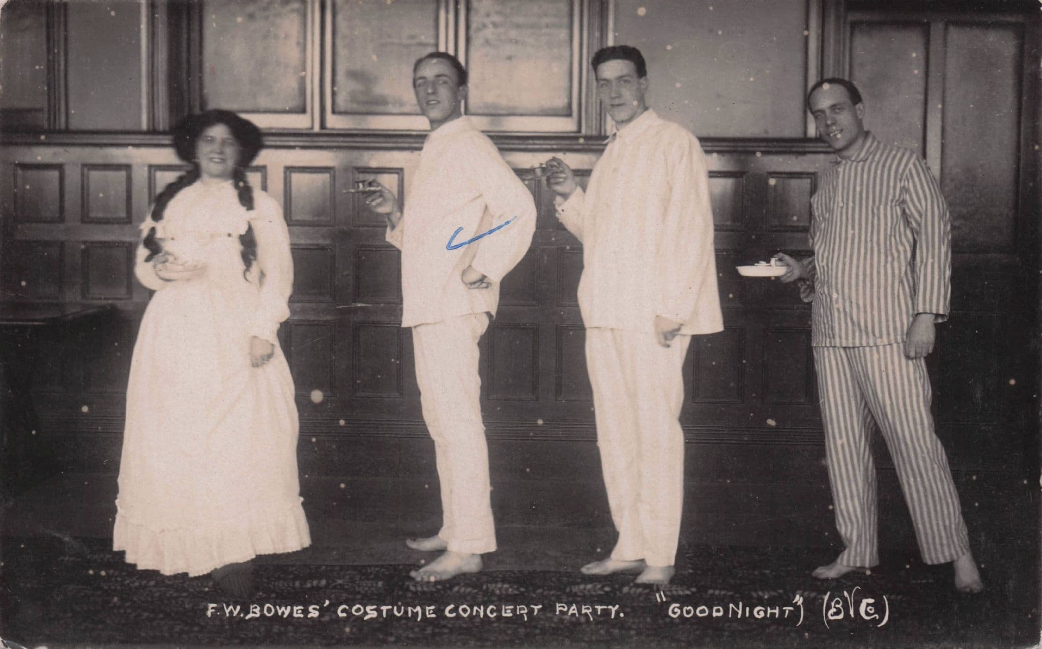 F.G.Bowes Costume Party Pyjamas Goodnight Entertainers Old Postcard