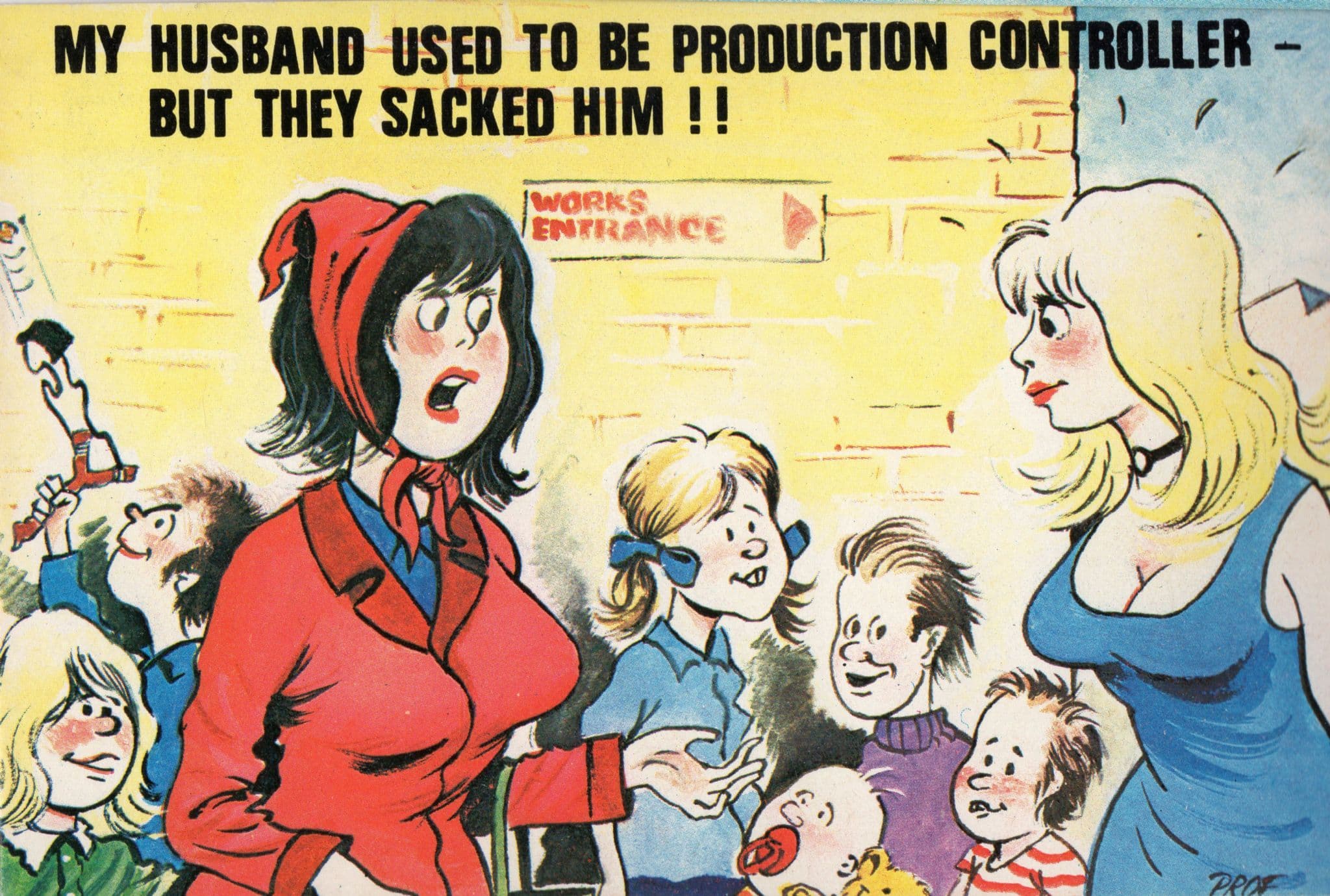 Factory Foreman Production Controller 1970s Comic Humour Postcard