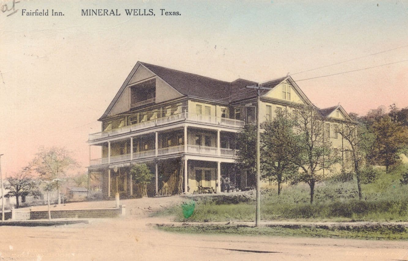 Fairfield Inn Mineral Wells Texas Antique USA WW1 Postcard