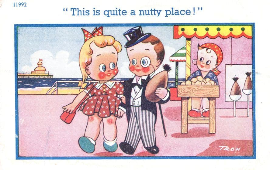 Fairground Coconut Shy Old Comic Postcard