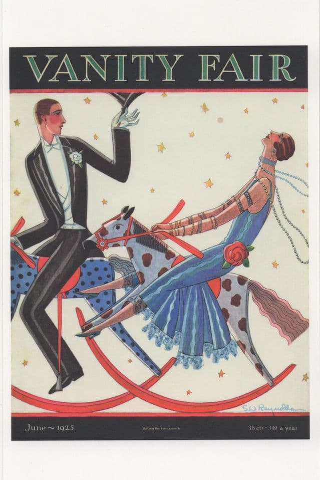 Fairground Ride Painting Horse Roundabout Art Deco Cover Postcard