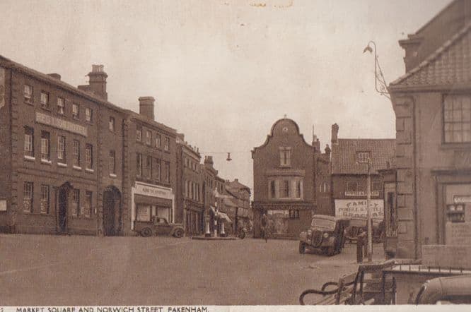 Fakenham Norfolk Lloyds Bank Grocers Butchers Antique Lettercard Postcard
