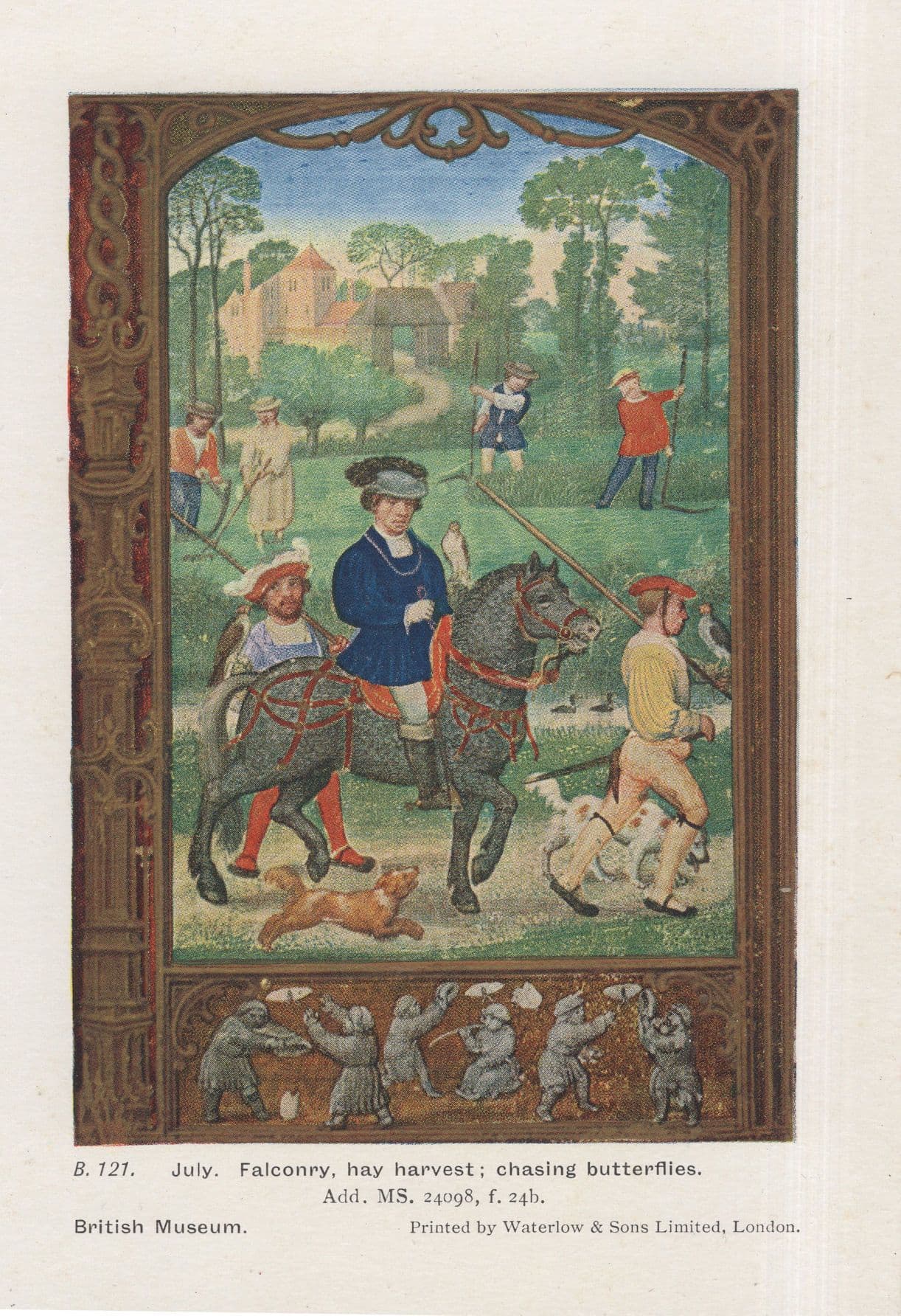 Falconry Middle Ages Medieval Sport Old PB Museum Postcard