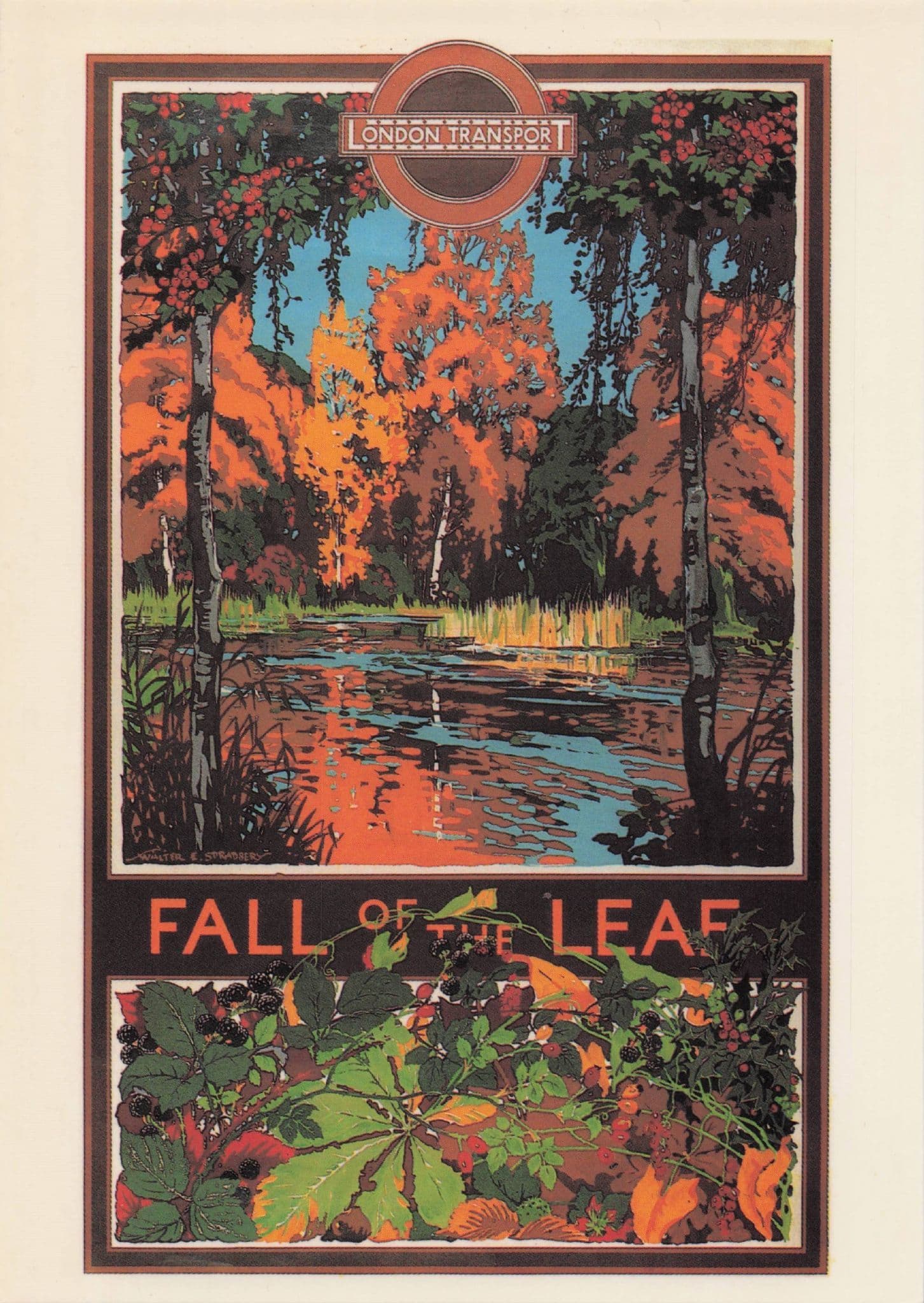 Fall Of The Leaf London Underground 1933 Poster Postcard