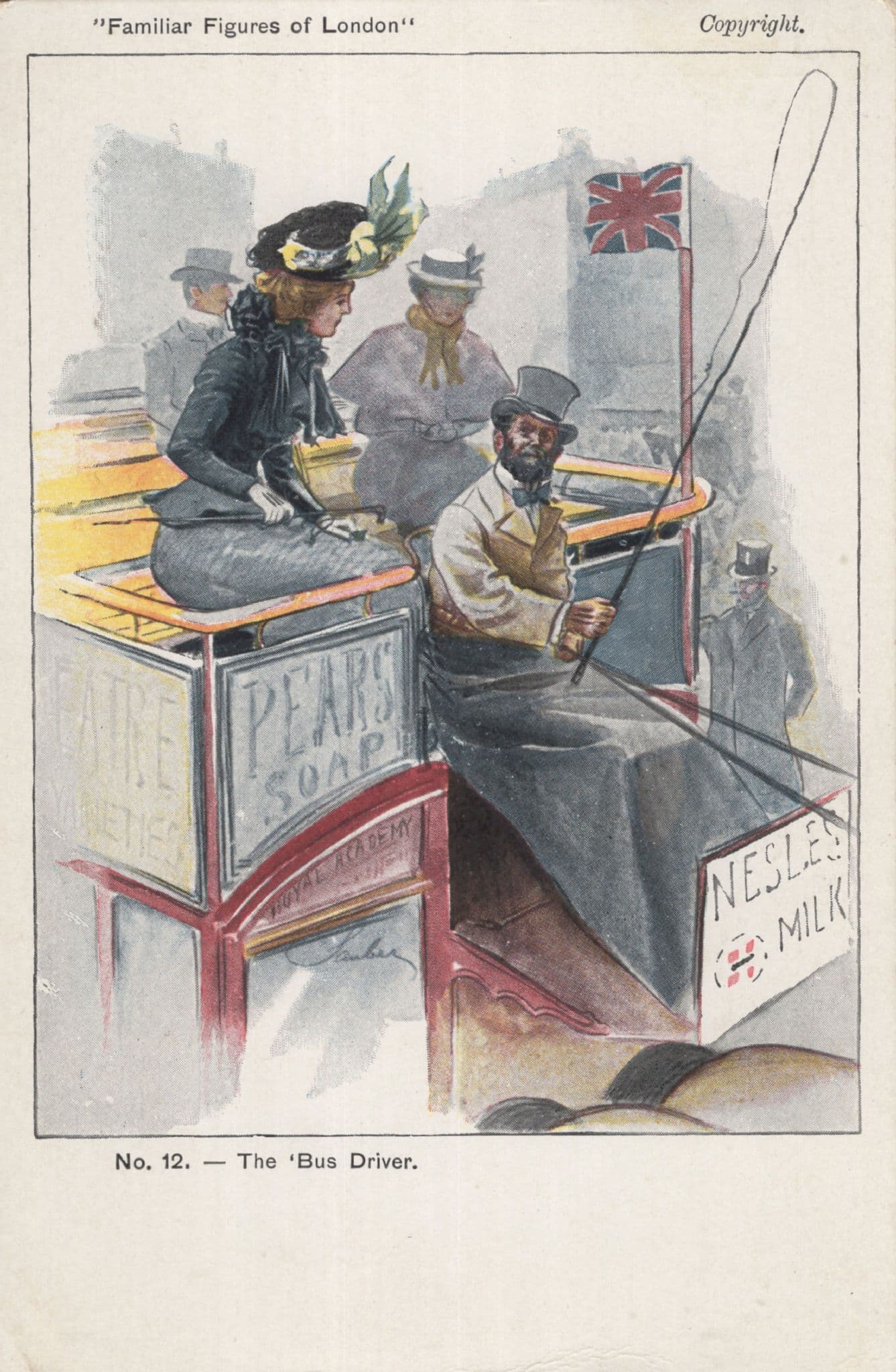 Familiar Faces Of London Indian Ethnic Bus Driver Rare Old Postcard