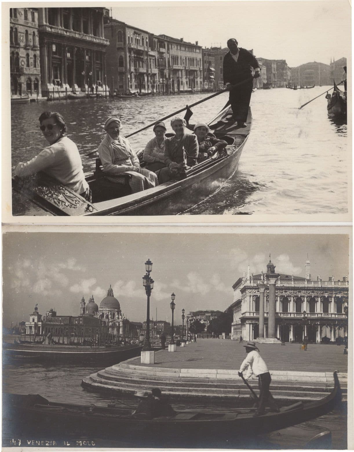 Family Published Antique Venice Boat Trip 2x Old Italy Postcard