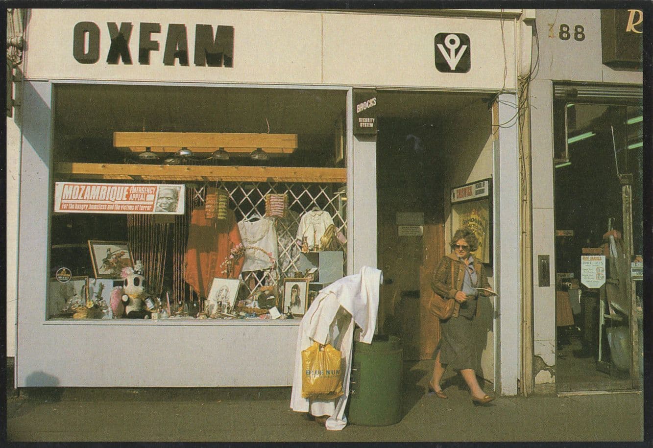 Fancy Dress Nun At London Oxfam Shop Comic Postcard