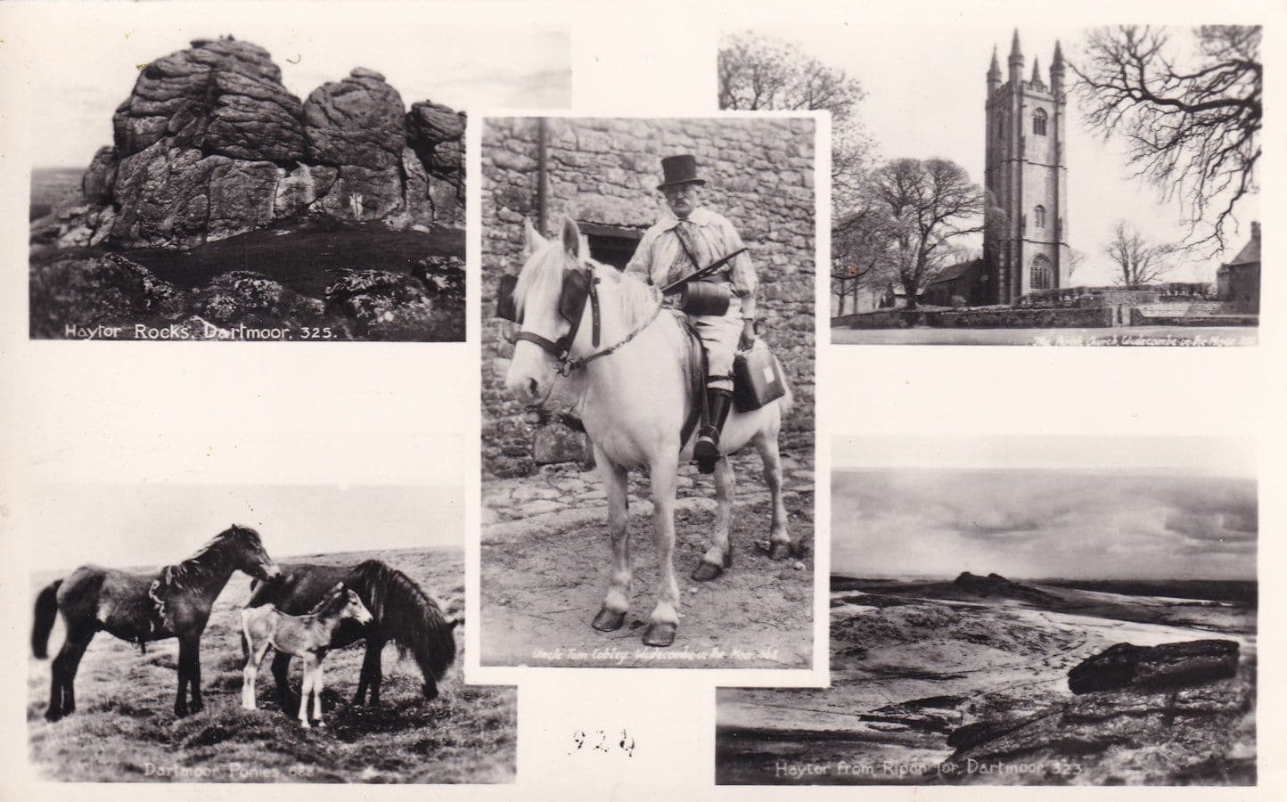 Fancy Dress Town Crier Man On Horse Dartmoor Devon Real Photo Postcard