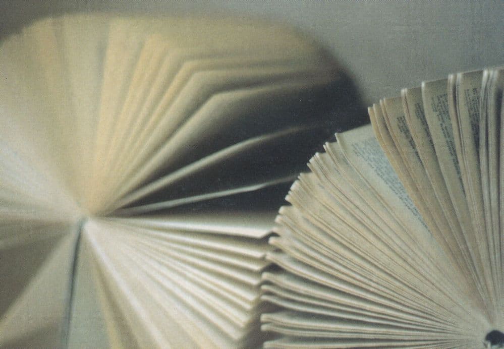 Fanning An Antique Book Optical Illusion Rare Reading Study Postcard