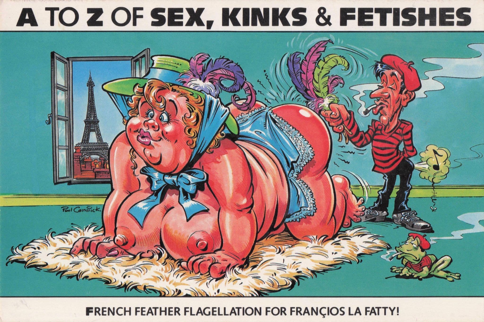 Fat French Lady Kinky Fetish Risque Comic Humour Postcard