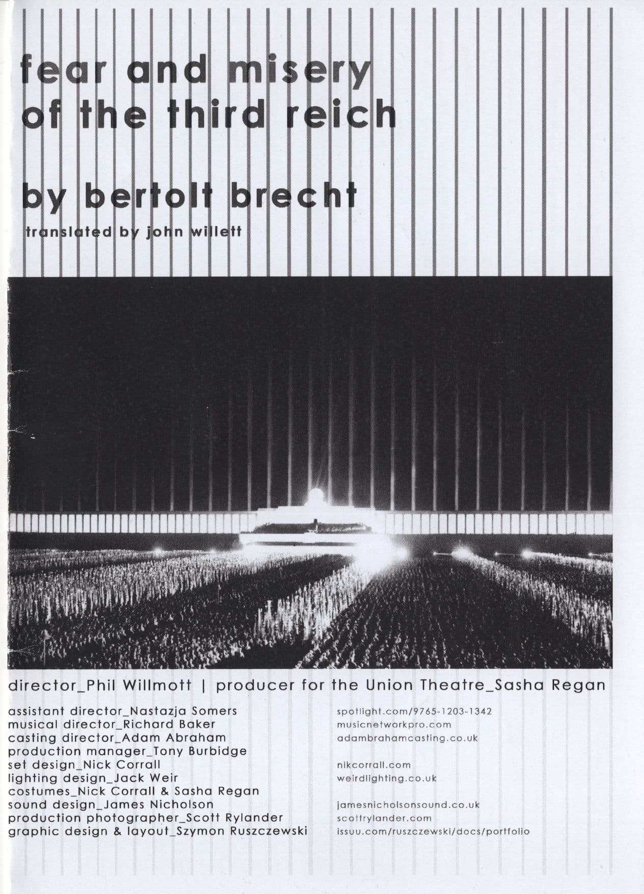 Fear & Misery Of The Third Reich Nazi WW2 Theatre Programme