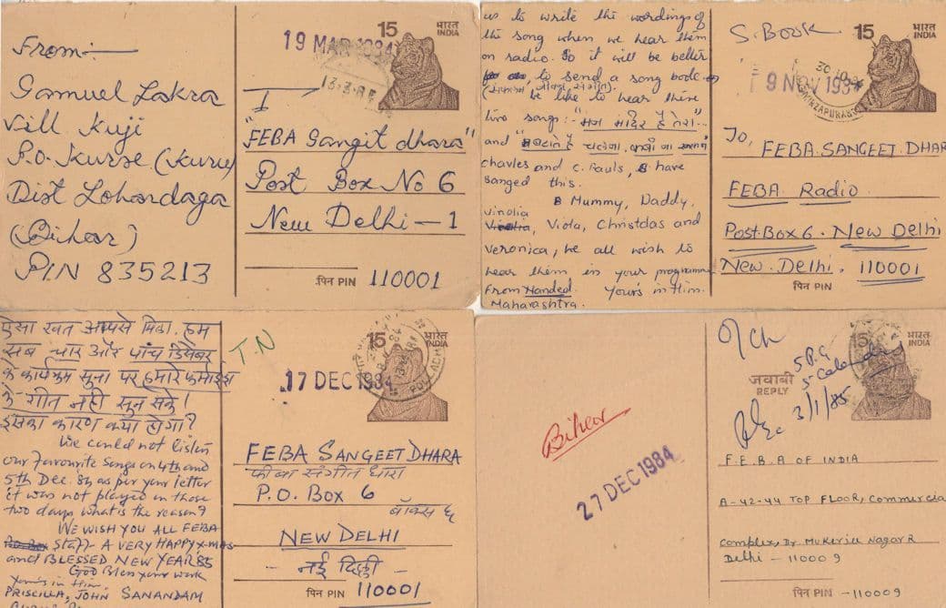 FEBA India TV Television Radio Broadcasting 8x Indian Postcard s