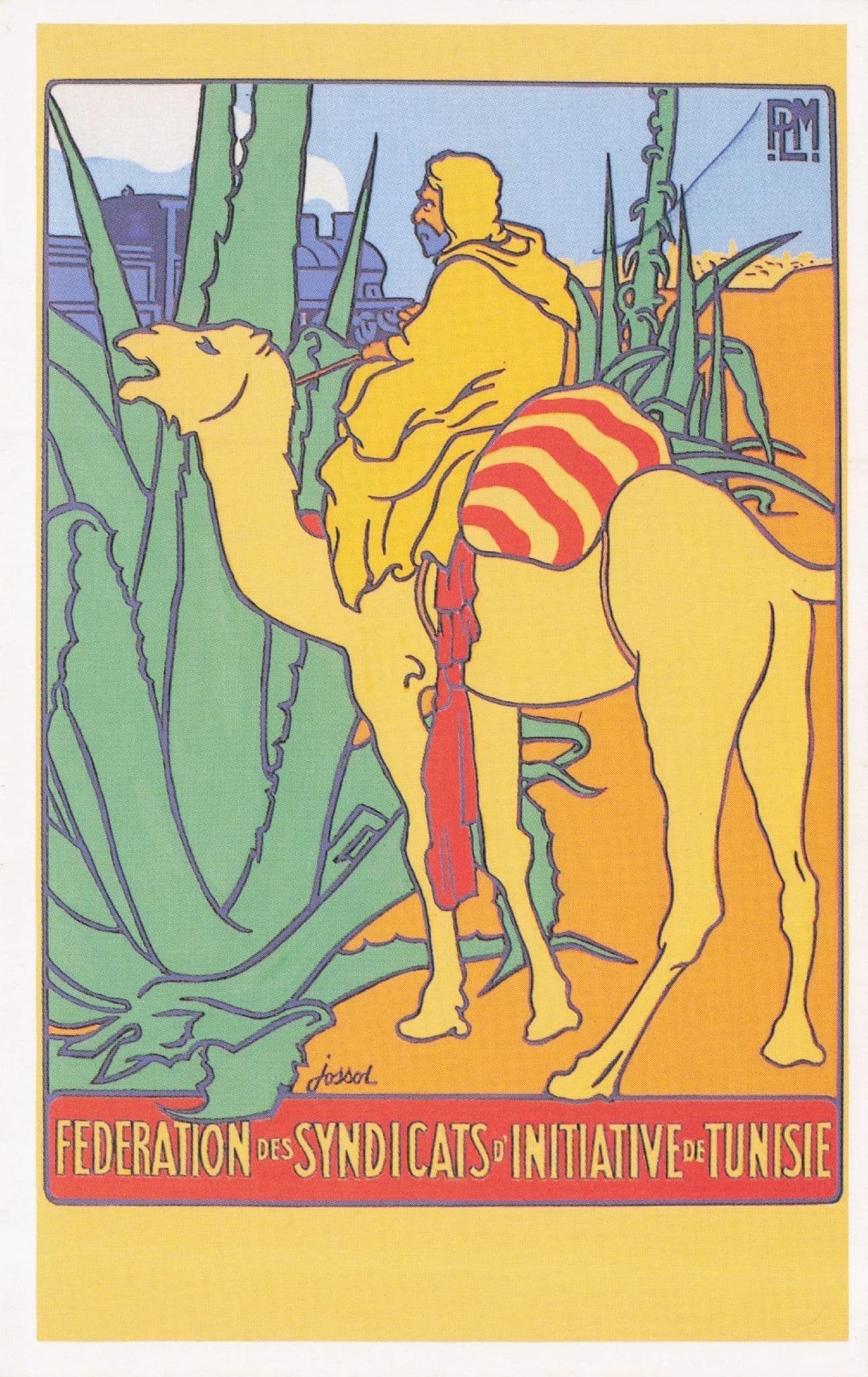 Federation Of Syndicats Initiative De Tunisie Camel Poster Postcard