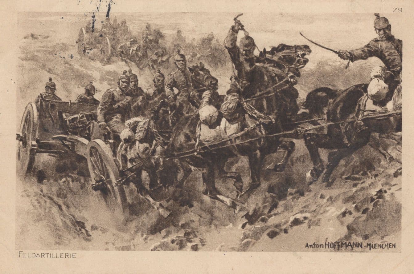 Feldartillerie 1916 Attack WW1 Military German Postcard