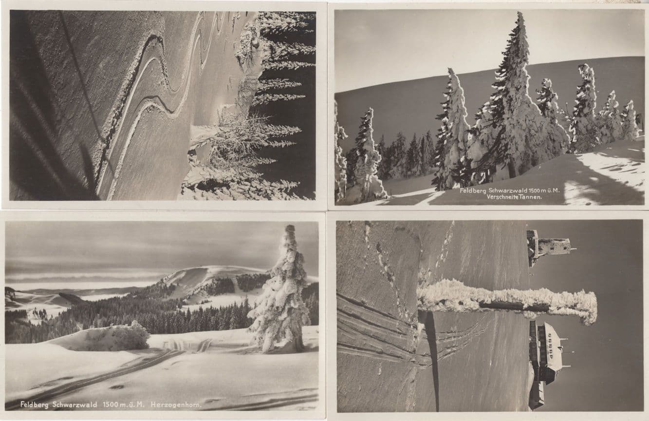 Feldberg Germany Ski Snow Paths Mountains Winter 4x Old Postcard s