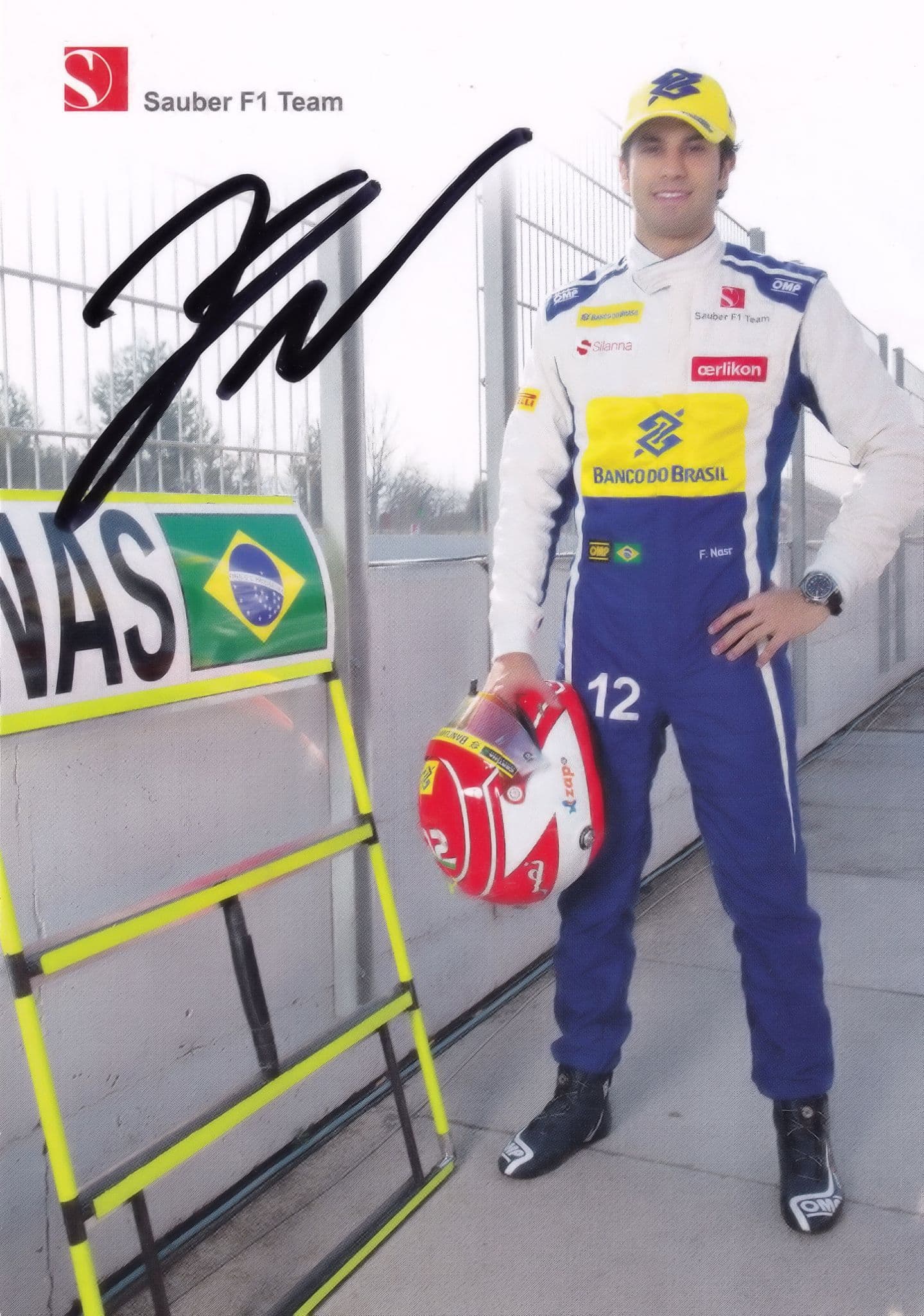 Felipe Nasr Sauber Team F1 Formula One Grand Prix Hand Signed Photo