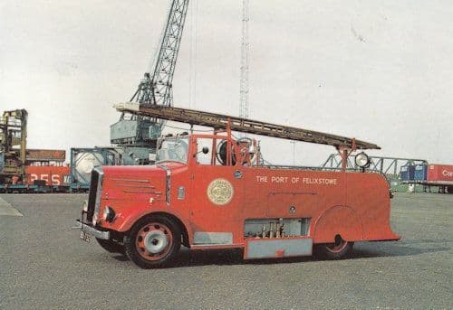 Felixstowe Port Fire Engine Suffolk Postcard