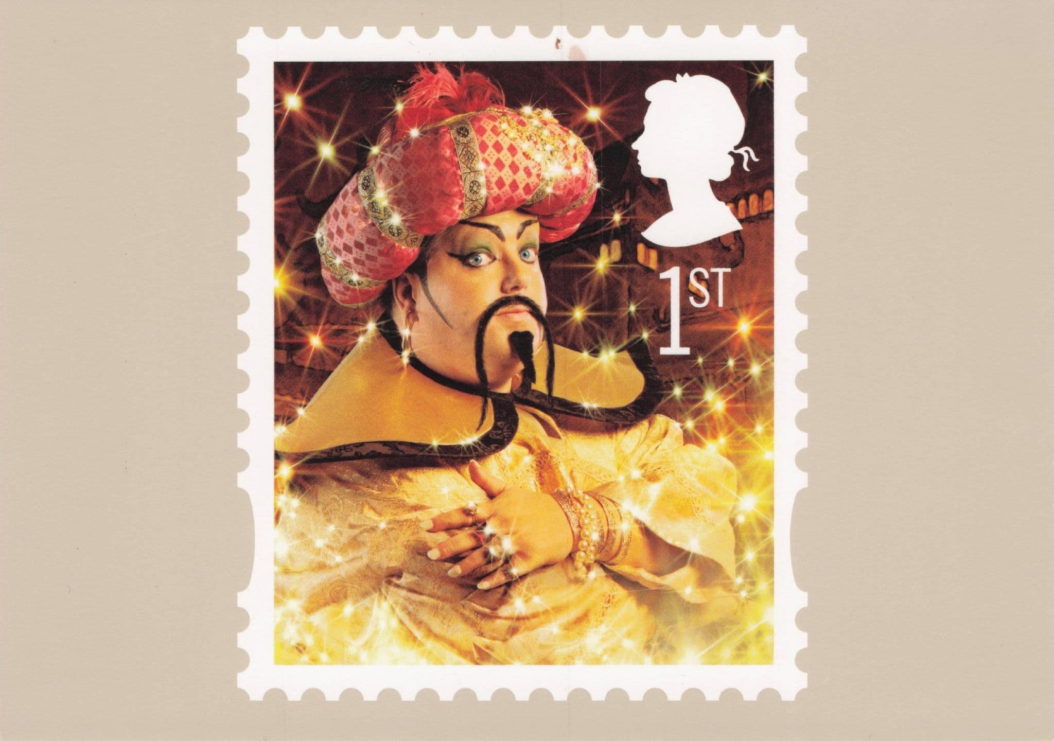 Feminine LGBT Genie from Aladdin Christmas First Day Cover Postcard