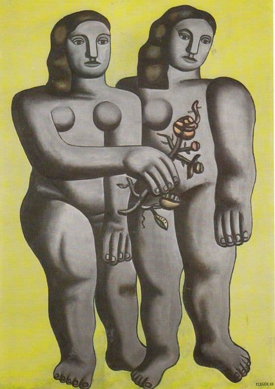 Fernand Leger Die Zwei Schwestern Berlin Art Gallery Painting Postcard