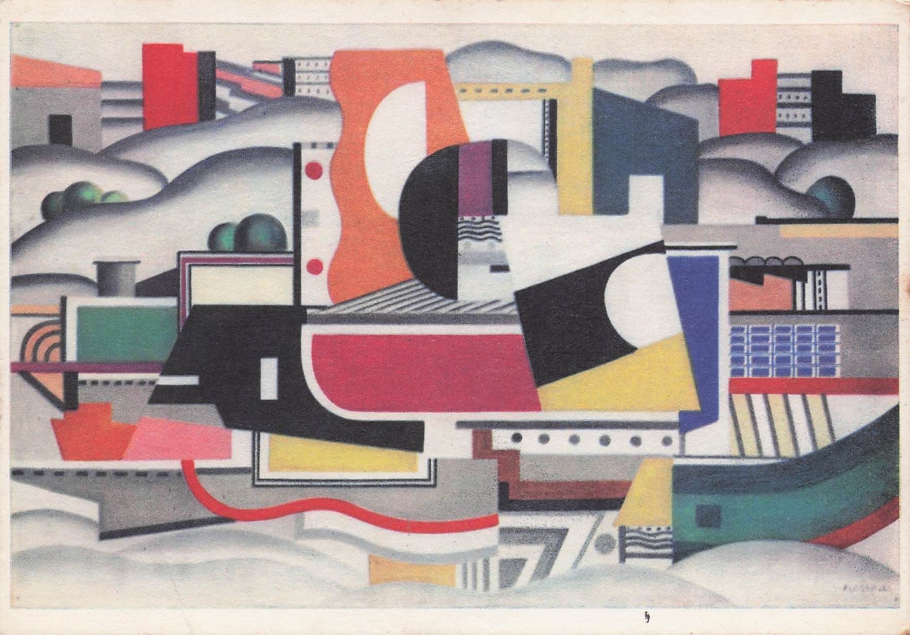 Fernand Leger La Grand Remorquer Painting Postcard