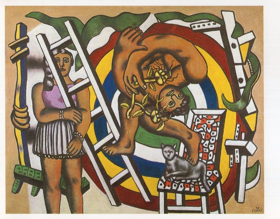 Fernard Leger The Acrobat And His Partner Circus Painting Postcard