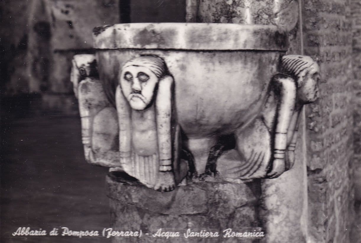 Ferrara Albaria Di Pomposa Acqua Santiera Roman Water Font Italian Postcard