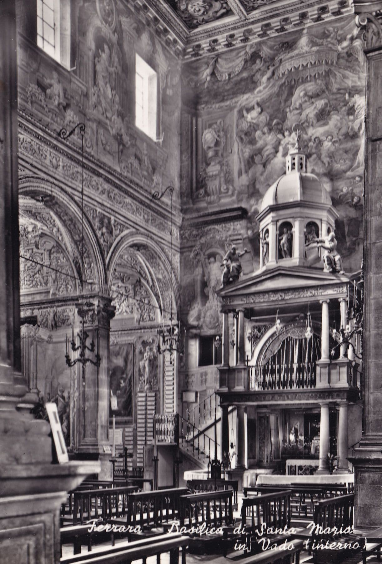 Ferrara Basilica De Santa Maria In Vado Interior Italy Old Postcard