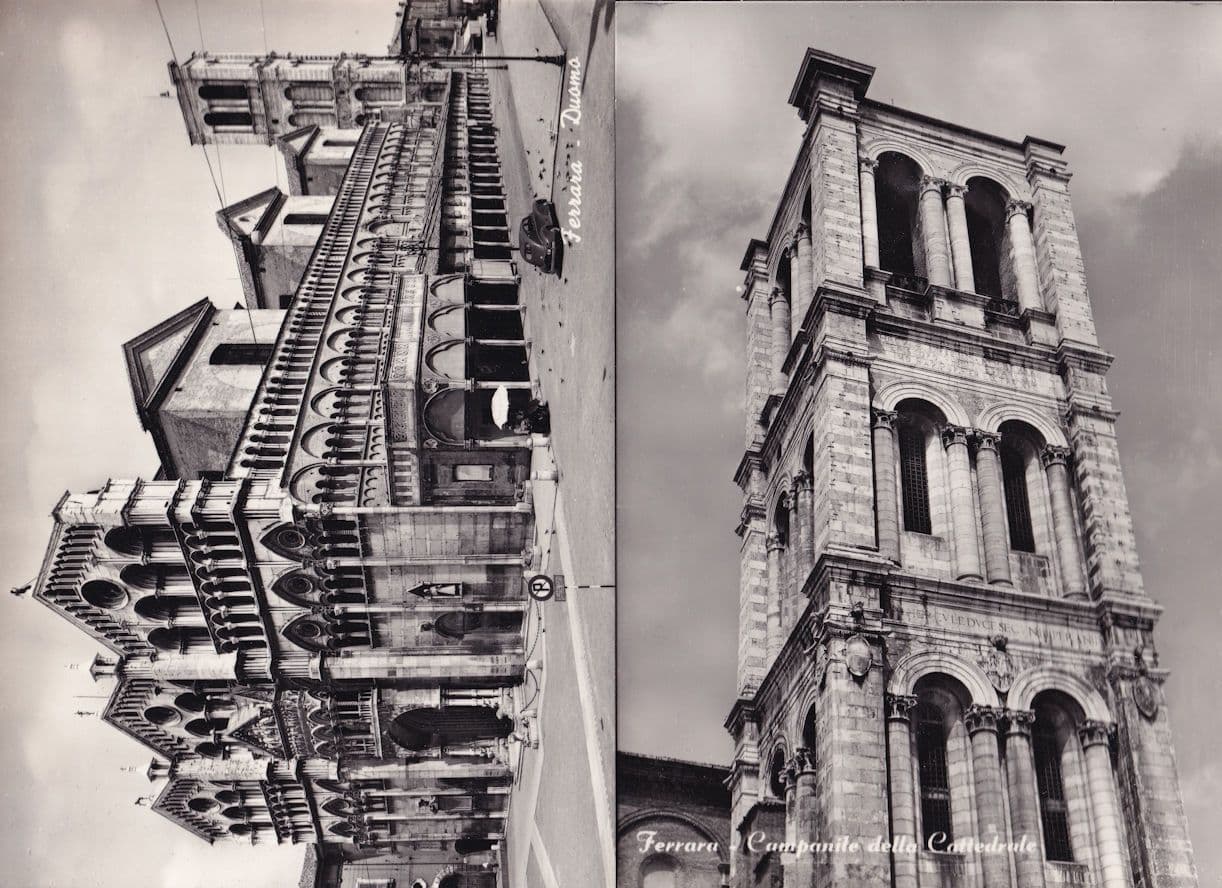 Ferrara Duomo Cathedral 2x Vintage Italian Real Photo Postcard s