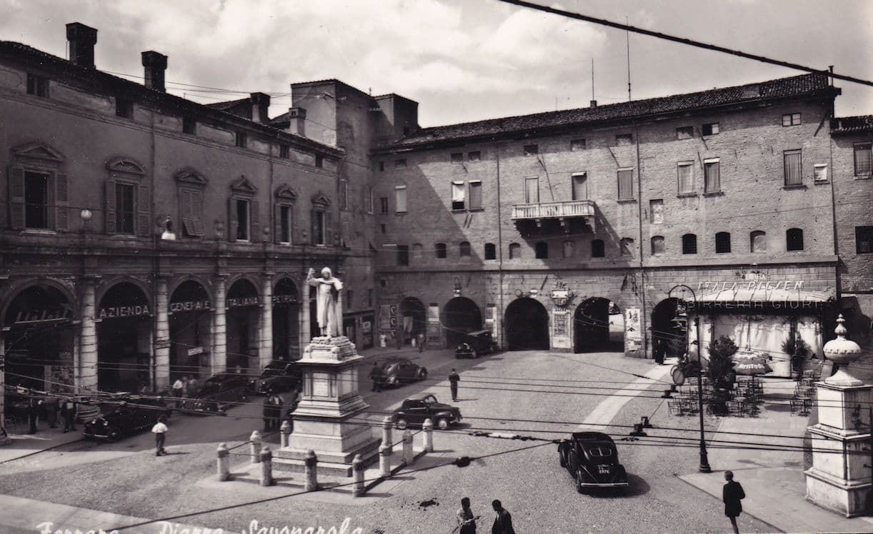 Ferrara Piazza Savanorala Italy Real Photo Italian Old Postcard