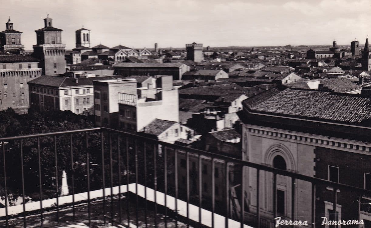 Ferrara Rooftop View Aerial Italian Panorama Real Photo Postcard