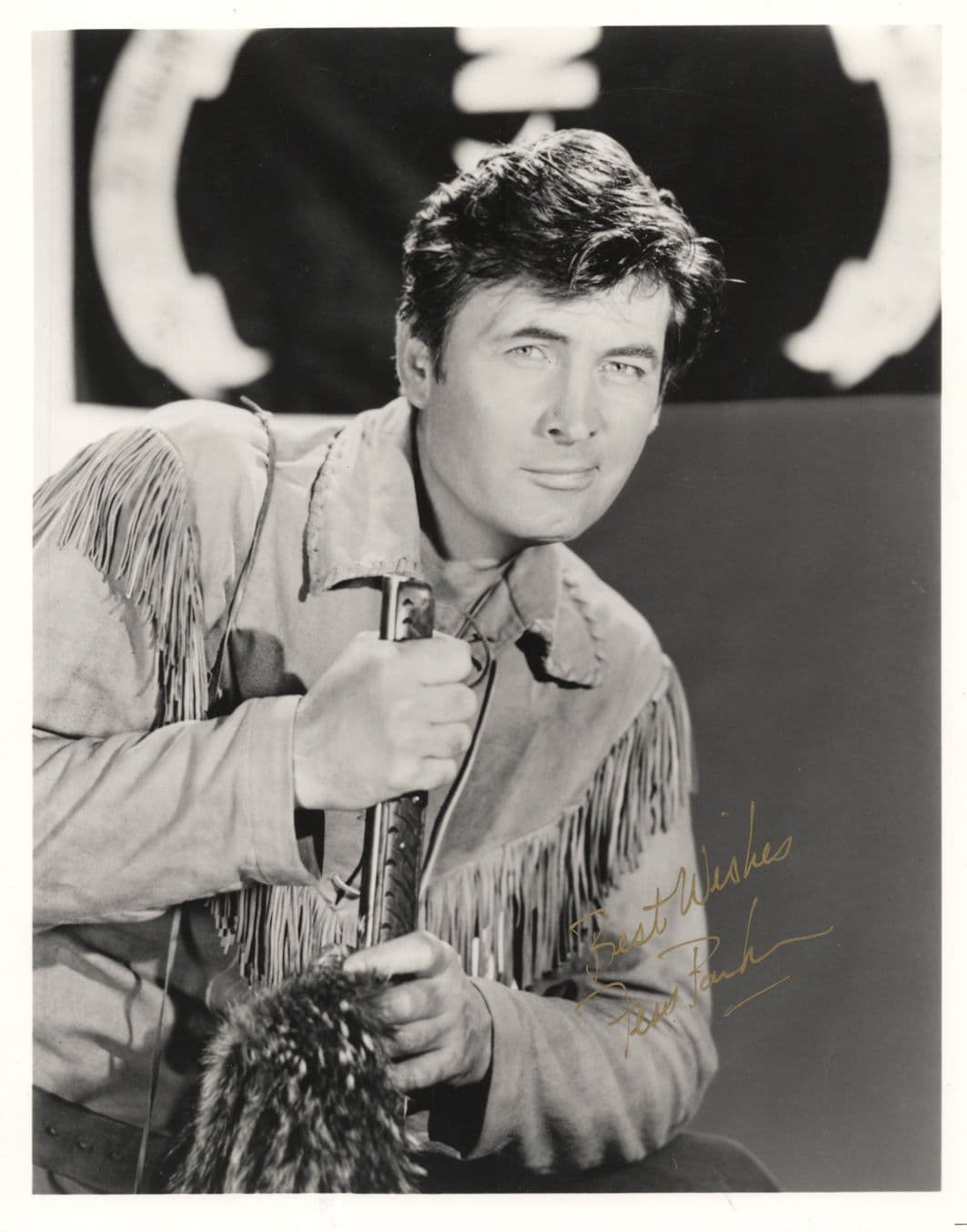 Fess Parker as Davy Crockett Walt Disney 10x8 Hand Signed Photo