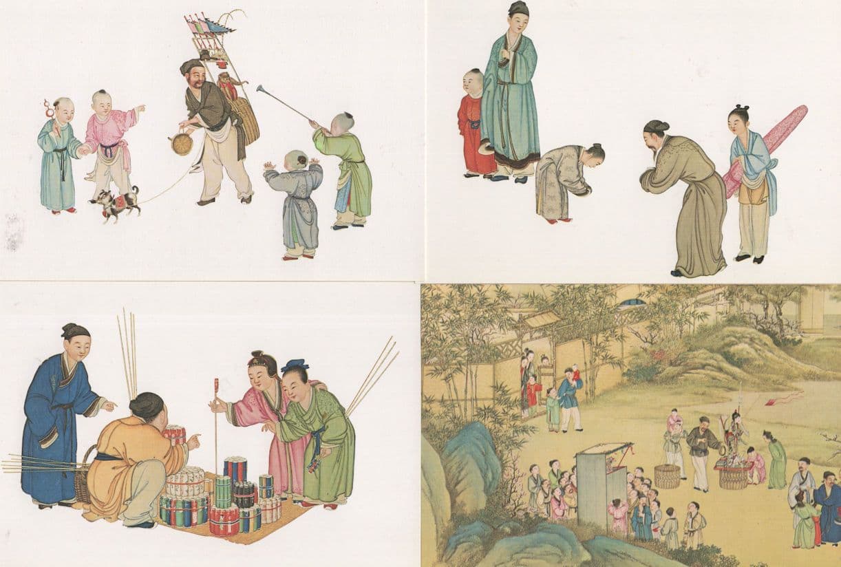 Festivities For The New Year Ting Dynasty Chinese 4x Postcard s