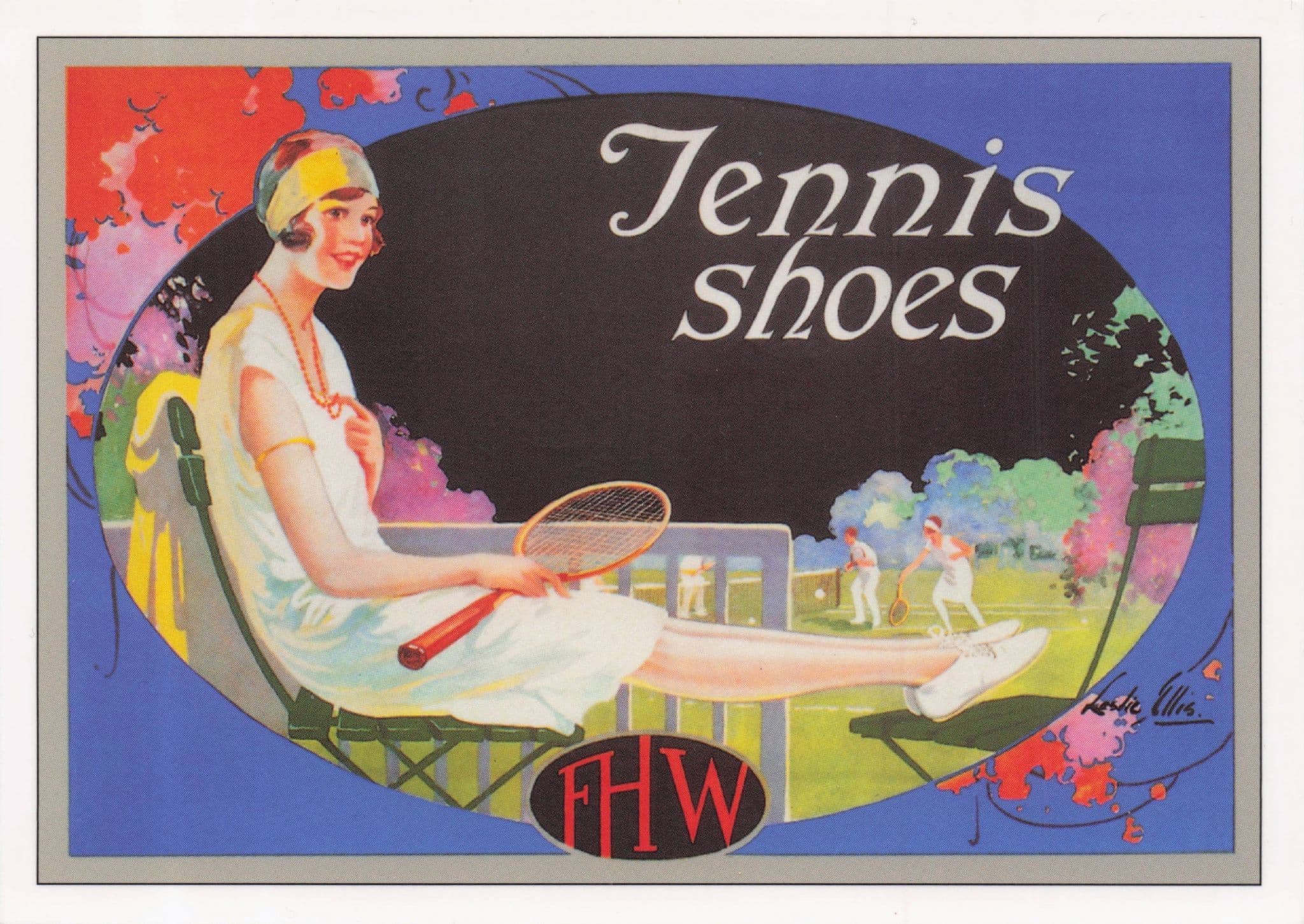 FHW Ladies Tennis Sports Shoes Advertising Postcard