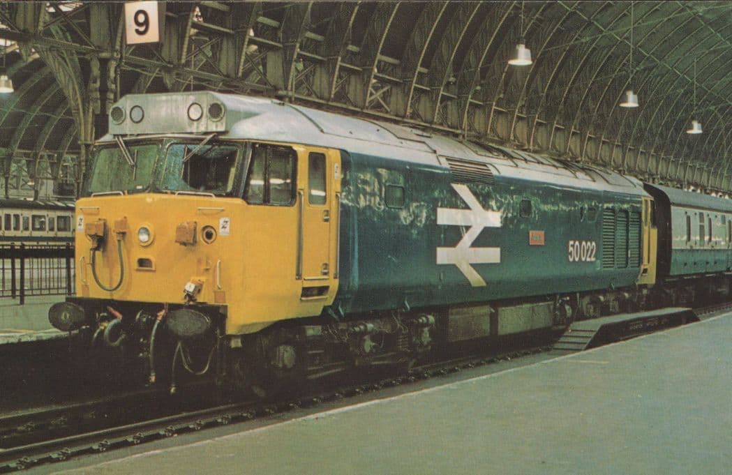 Fifty Class Anson Train 50022 At Paddington Station 1981 Postcard