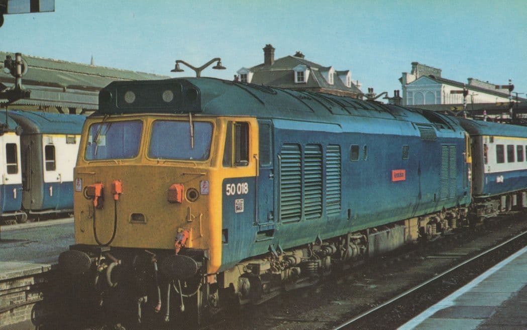 Fifty Class Resolution 50018 Penzance to Paddington Train 1978 Postcard