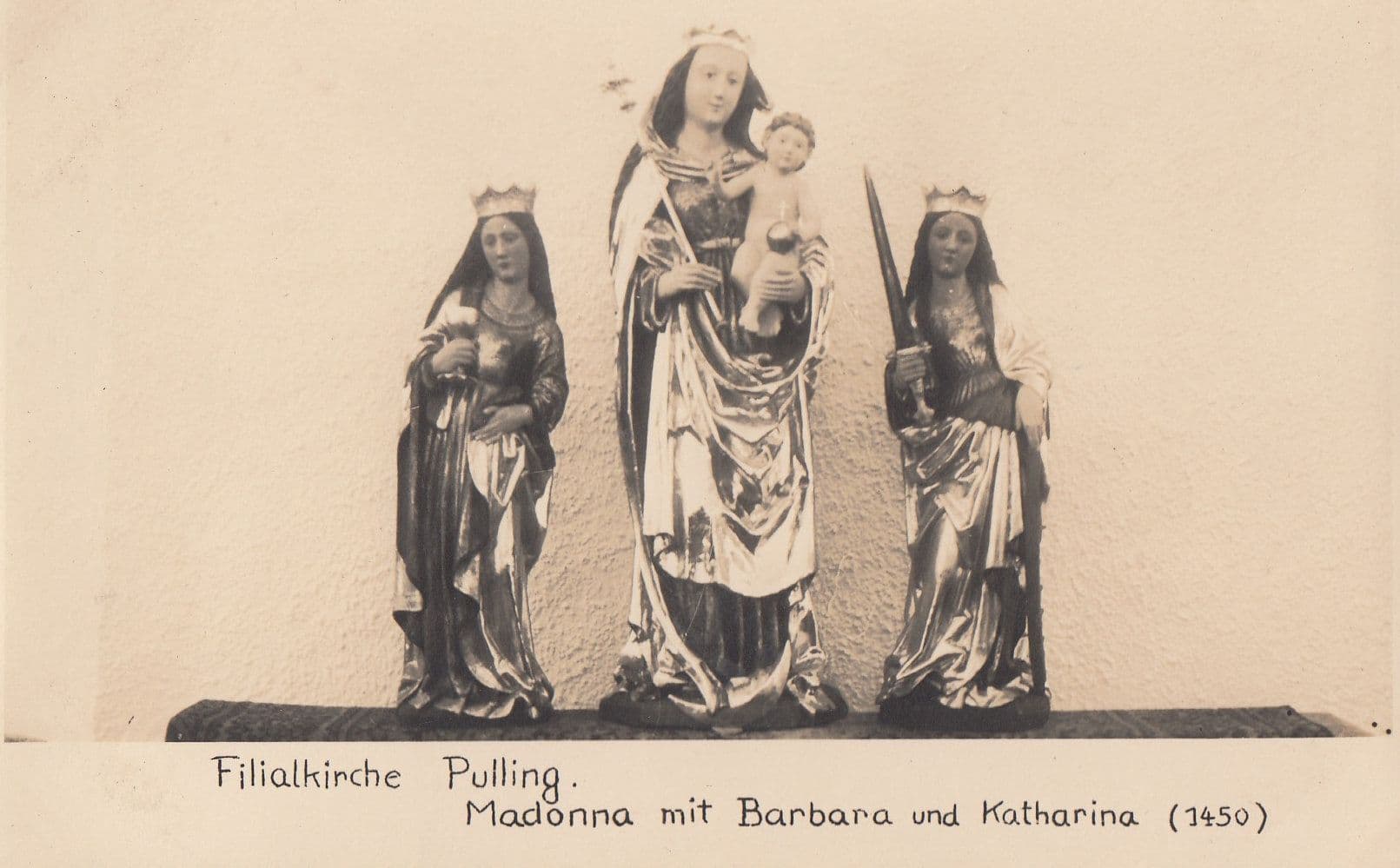 Filialkirche Madonna Mit Barbara Und Katharina 1450 Sculpture Postcard