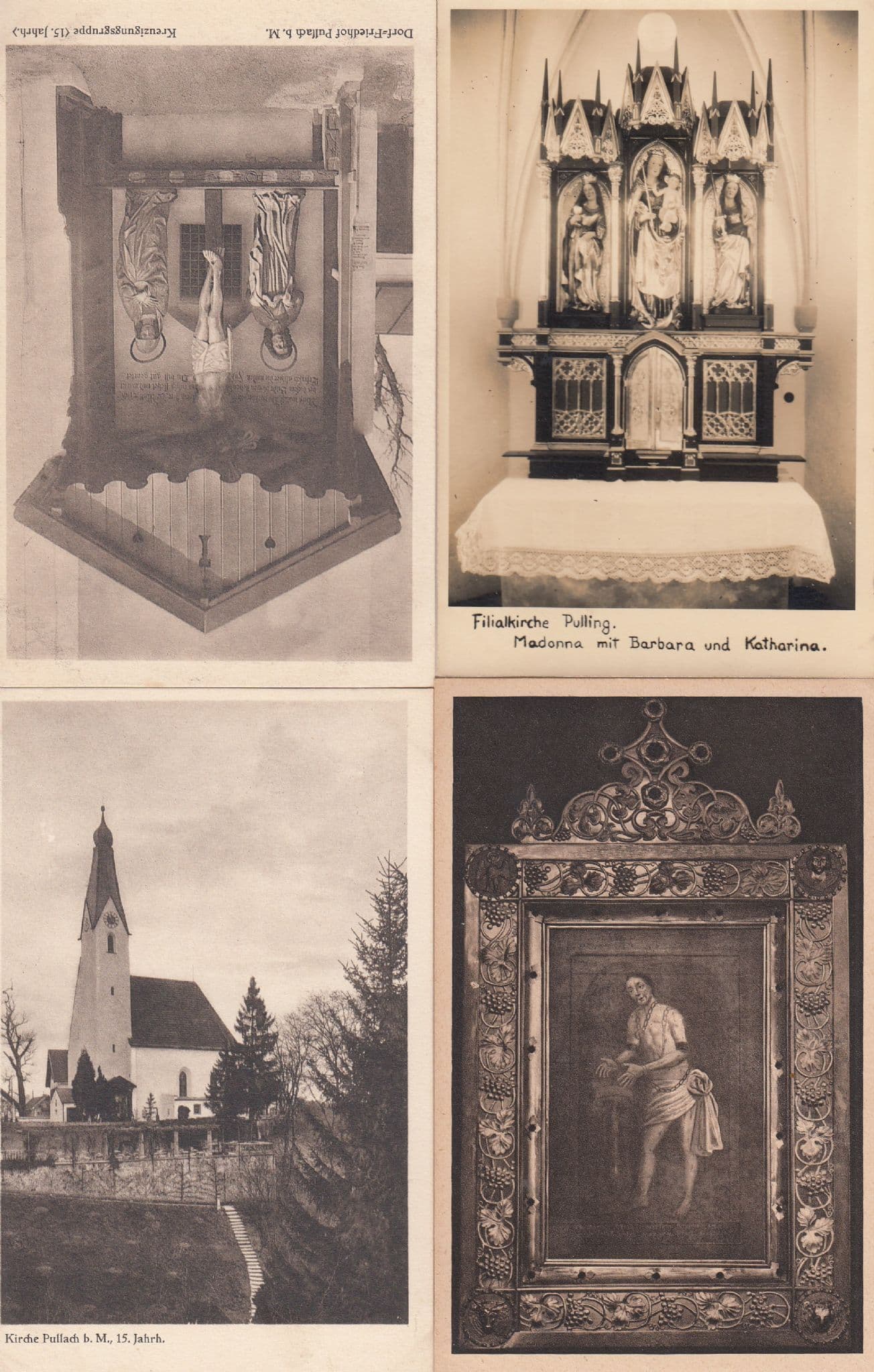 Filialkirche Pulling Pullach Freising 4x German Religious Postcard s