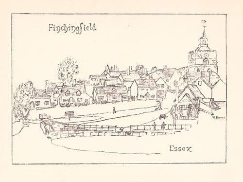 Finchingfield Essex Art Painting Artist Caricature Drawing 70s Postcard