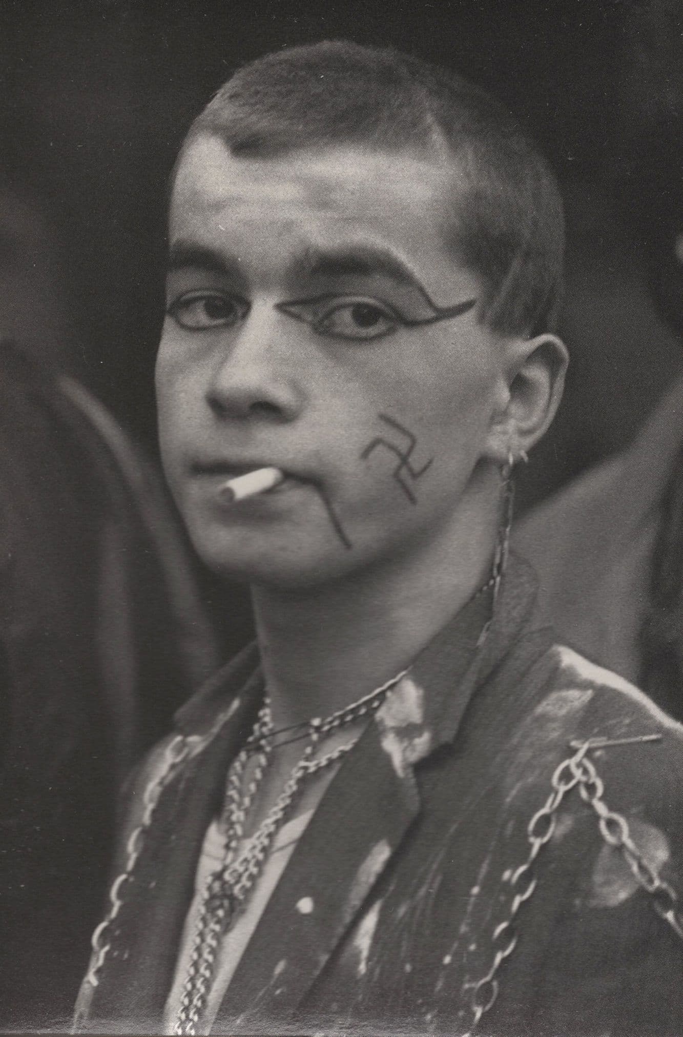 Finsbury Park Punk Rocker in 1977 Swastika Tattoo BBC RARE Postcard