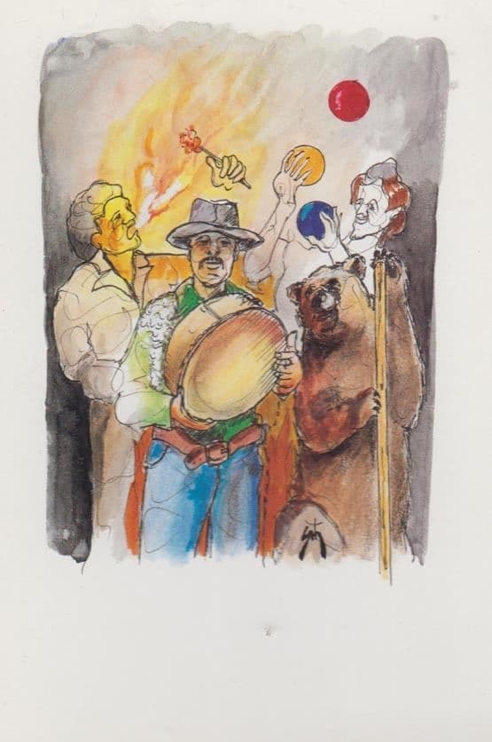 Fire Eater Juggler Circus Clown Limited Edition French Postcard