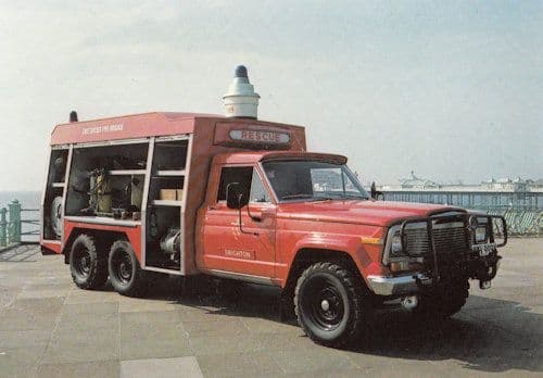 Fire Emergency Rescue Tender Engine Burgess Hill Postcard