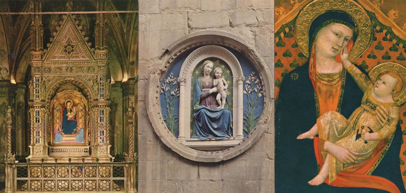 Firenze Chiesa Di Orsammichele 3x Madonna & Child Postcard s