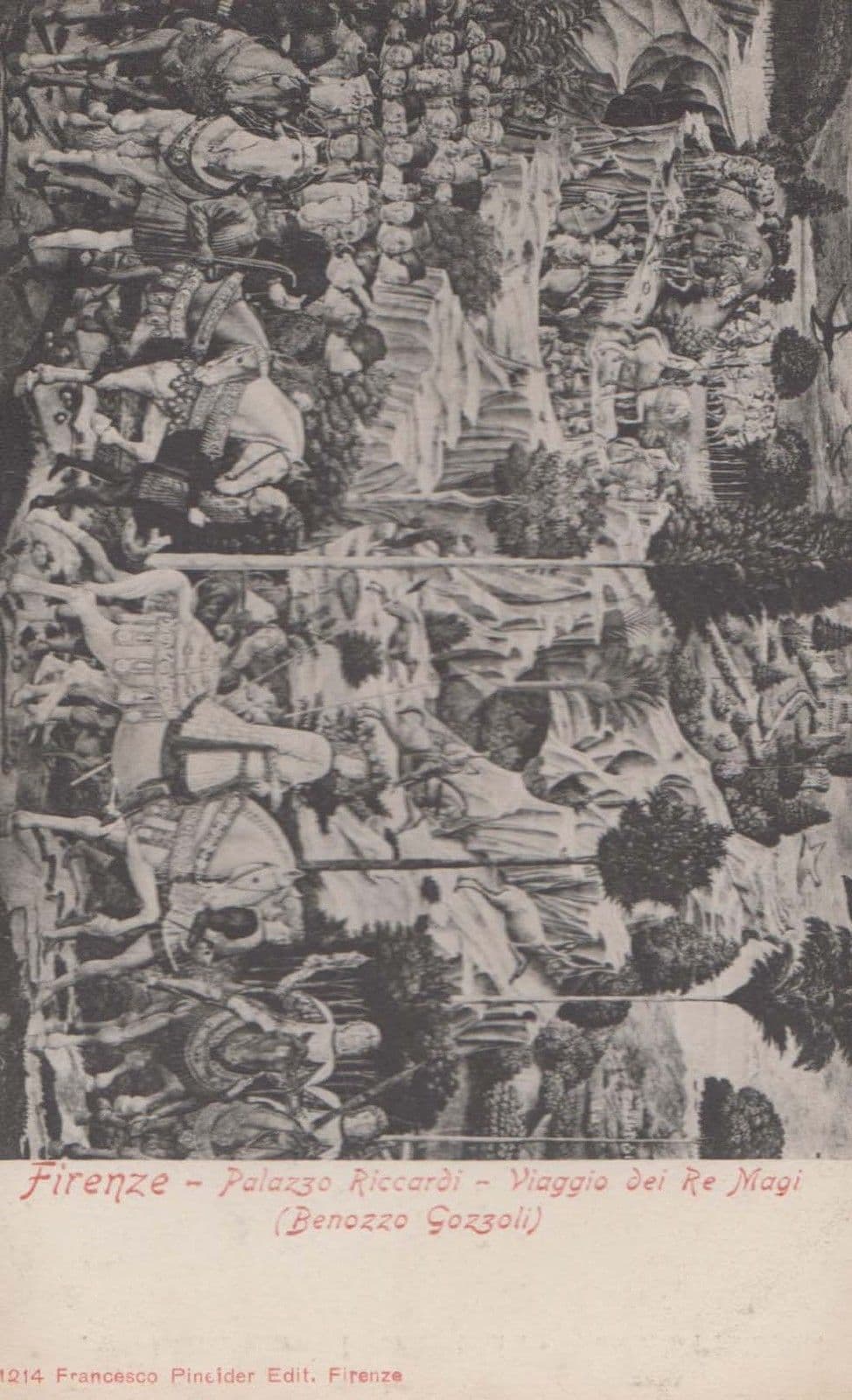 Firenze Riccardi Viaggio Dei Re Magi Old Italian Art Gallery Painting Postcard