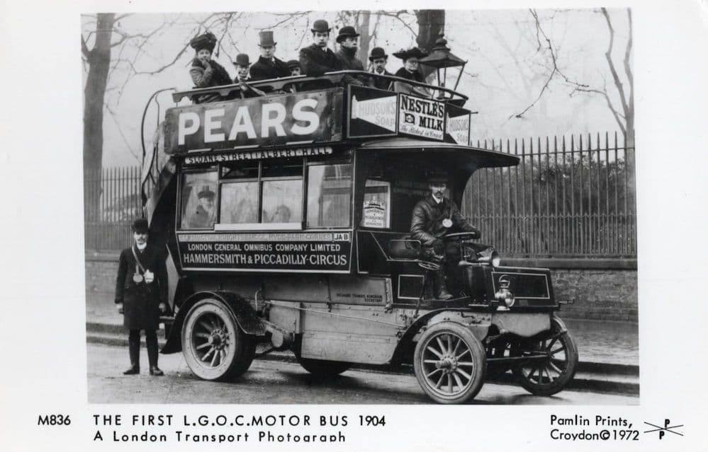 First 1904 London General Omnibus Corporation Motor Bus Postcard
