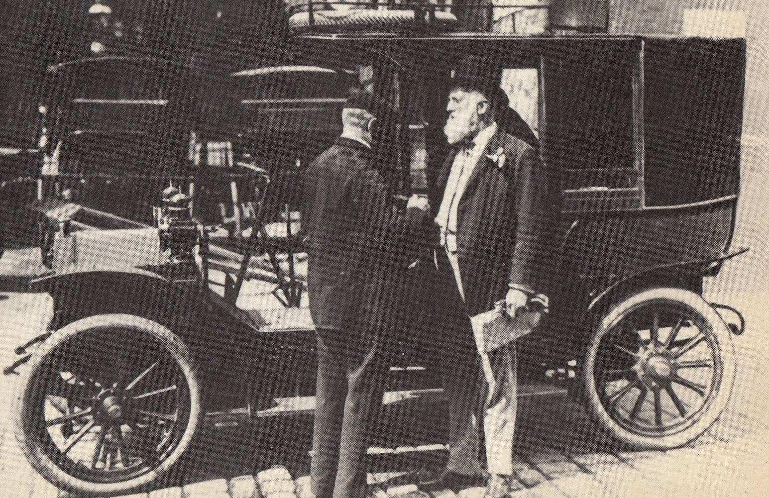 First Black Cab Taxi in Sheffield Yorkshire Postcard