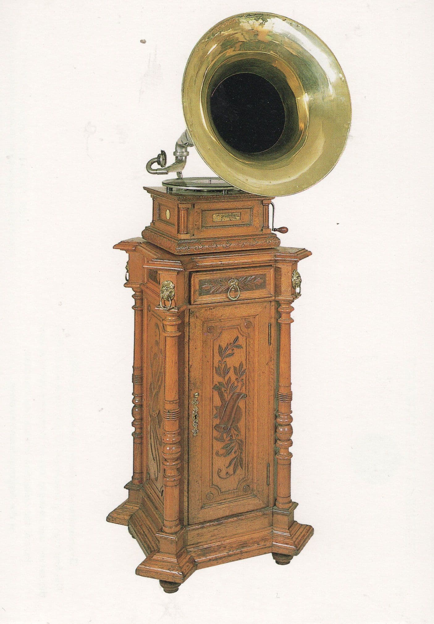First Gramophone To Play 12" Records Rare Museum Library Postcard